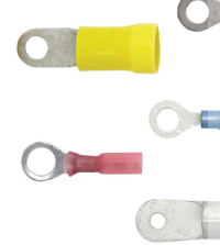 RING PVC YEL 12-10 8 S 100PK, Terminals - Crimp, Techspan - Maple Electric Supply 