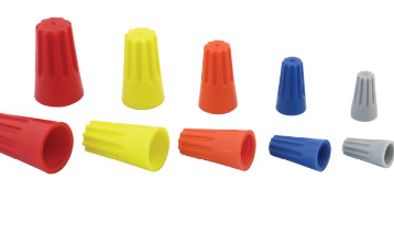 TECH-NUTZ YEL SPRG INSERT 500PK..600 Volt Max.* Temp 105°C ( 221°F)..No. 22 – No. 10 AWG Max. 1 #10 w/2 #14 w/1 #16..Min. 3 #20, Wire Connectors, Techspan - Maple Electric Supply 