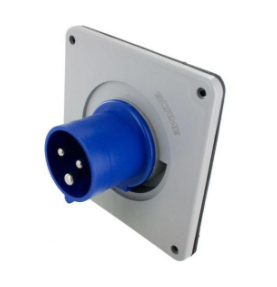 IP44 INLET 20A  250VAC  2P 3W  SPLASHPROOF - Maple Electric Supply 