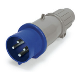 IP44 PLUG 20A  3phase delta 250VAC  3P 4W  SPLASHPROOF, Pin & Sleeve, Techspan - Maple Electric Supply 