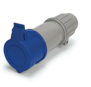 IP44 CONNECTOR 20A  250VAC  2P 3W  SPLASHPROOF, Pin & Sleeve, Techspan - Maple Electric Supply 