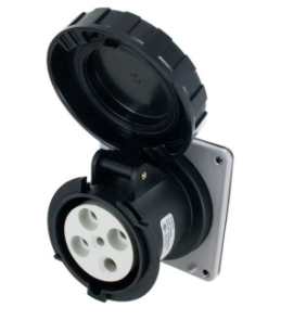 IP67 RECEPTACLE 60A  3Phase 600VAC  3P 4W  WATERTIGHT, Pin & Sleeve, Techspan - Maple Electric Supply 