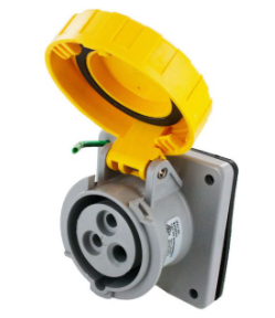 IP67 RECEPTACLE 20A  125VAC  2P 3W  WATERTIGHT, Pin & Sleeve, Techspan - Maple Electric Supply 