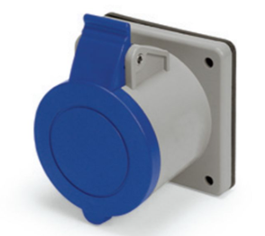 IP44 RECEPTACLE 20A  250VAC  2P 3W  SPLASHPROOF - Maple Electric Supply 