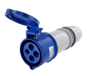 IP44 CONNECTOR 30A  3phase delta 250VAC  3P 4W  SPLASHPROOF, Pin & Sleeve, Techspan - Maple Electric Supply 