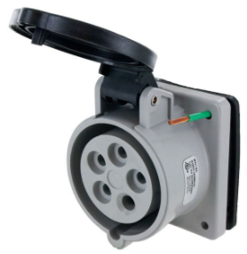 IP44 RECEPTACLE 20A  3phase delta 347/600VAC  4P 5W  SPLASHPROOF - Maple Electric Supply 