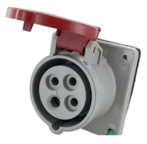 IP44 RECEPTACLE 30A  3phase delta 277/480VAC  4P 5W  SPLASHPROOF - Maple Electric Supply 