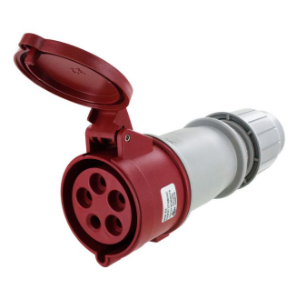 IP44 CONNECTOR 30A  3phase delta 277/480VAC  4P 5W  SPLASHPROOF, Pin & Sleeve, Techspan - Maple Electric Supply 