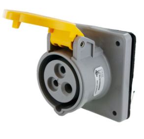 IP44 RECEPTACLE 20A  125VAC  2P 3W  SPLASHPROOF - Maple Electric Supply 