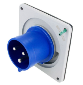 IP44 INLET 30A  250VAC  2P 3W  SPLASHPROOF, Pin & Sleeve, Techspan - Maple Electric Supply 