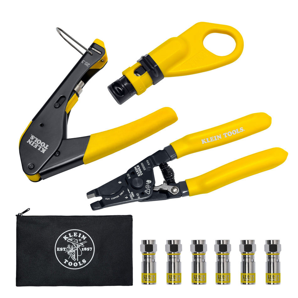 Coax Cable Installation Kit with Zipper Pouch