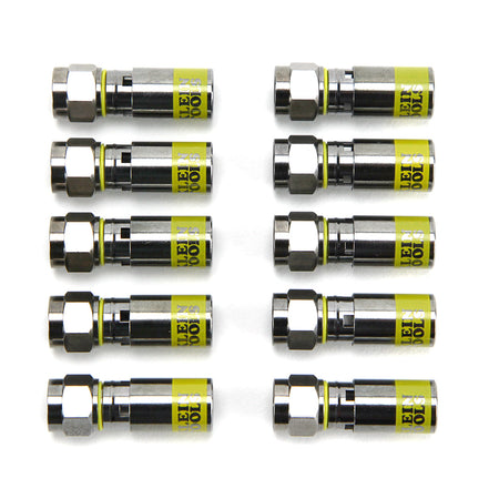 Universal F Compression Connector RG6, R6Q, 10-Pk