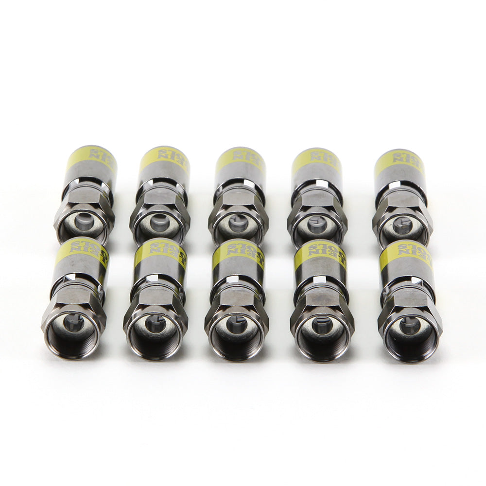 Universal F Compression Connector RG6, R6Q, 10-Pk