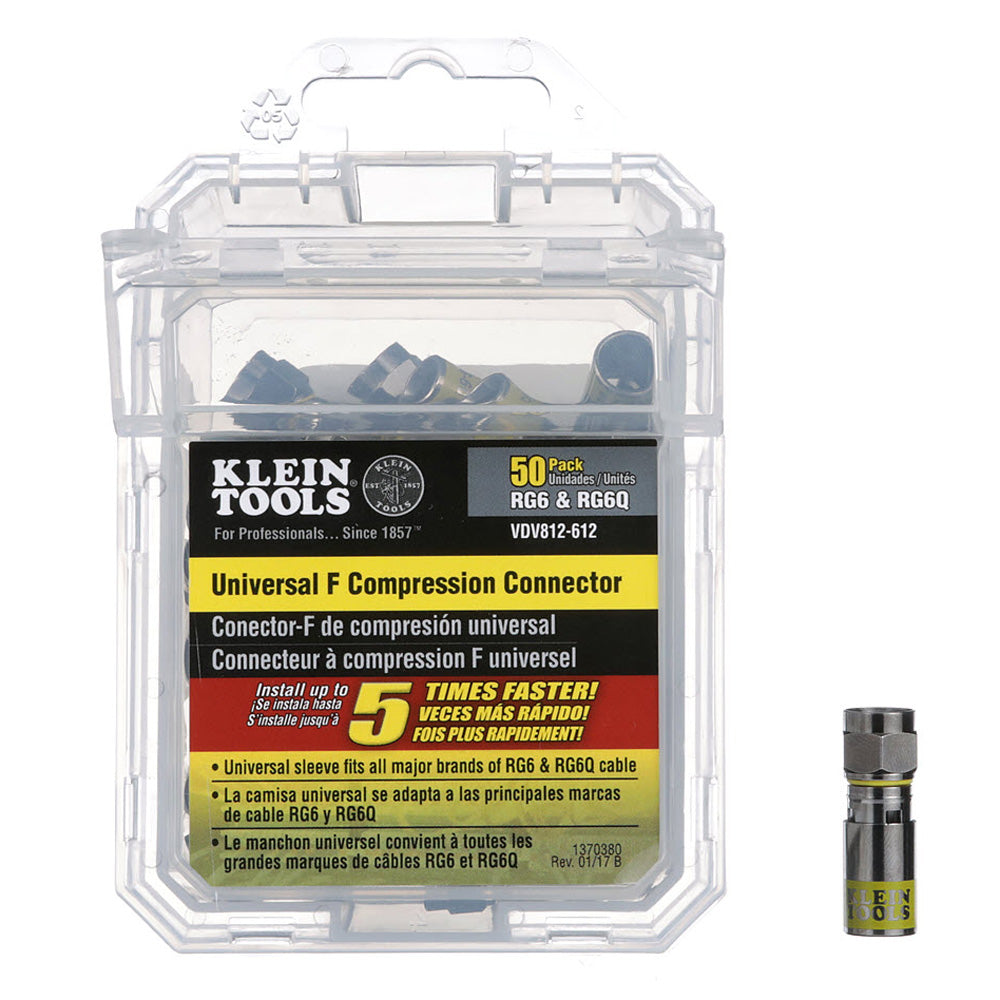 Universal F Compression Connector RG6-R6Q 50-Pack