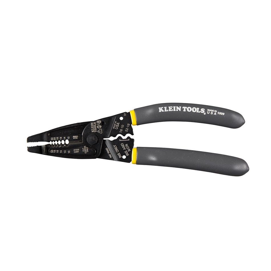 Klein-Kurve® Long-Nose Wire Stripper/Crimper, Combination Stripping & Cutting Tools; Crimping/Cutting Tools; HVAC Crimping Tools; Klein-Kurve, Klein Tools - Maple Electric Supply 