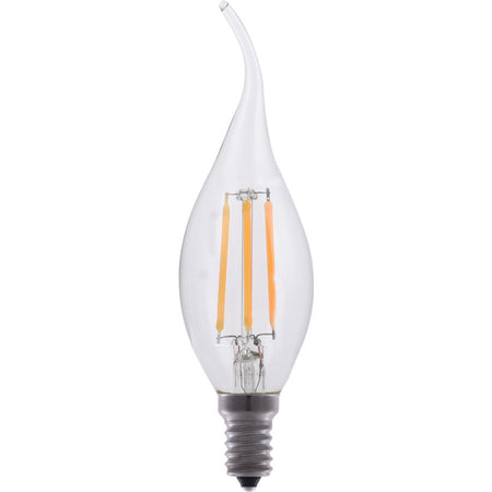 EiKO Dimmable LED Filament B11 Bulb, 4W-400lm, 2700K Warm White, 320° Beam Angle, 80 CRI, E12 Base, Energy Efficient Lighting Solution, LED DEC, EiKO - Maple Electric Supply 