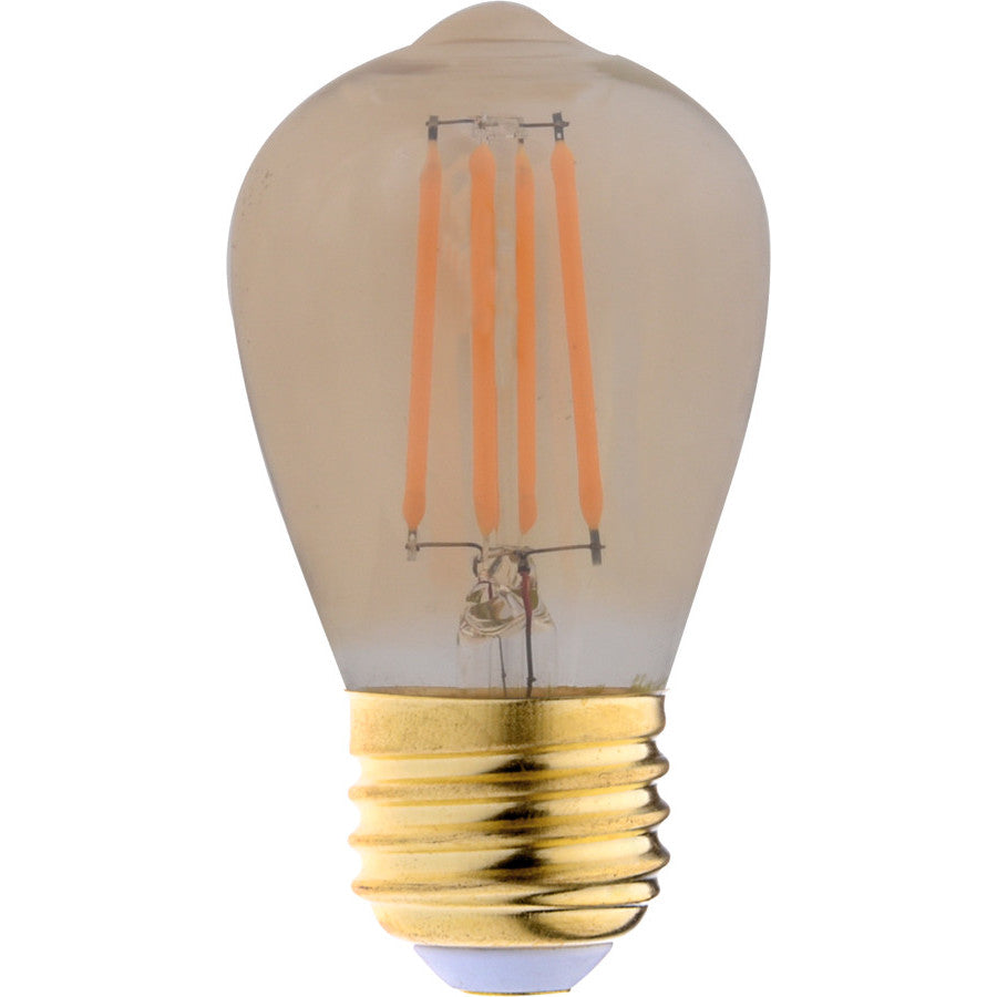 EiKO 09863 LED Advantage Filament S14 Bulb, 4W Dimmable, 250lm, 2200K Warm White, E26 Base, 320° Beam Angle, 120VAC, LED DEC, EiKO - Maple Electric Supply 