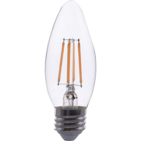 EiKO LED Advantage B11 Filament Bulb - 5W Dimmable, 500lm, 2700K Warm White, 320° Beam Angle, Medium Screw Base (E26), 80CRI, LED DEC, EiKO - Maple Electric Supply 