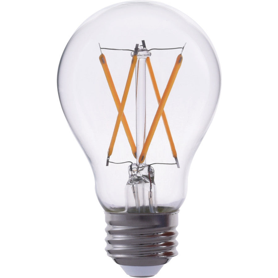 EiKO 7W LED A19 Filament Bulb, 800lm, Dimmable, 2700K Warm White Light, 320° Beam Angle, E26 Base, 120VAC, 80 CRI, LED A, EiKO - Maple Electric Supply 