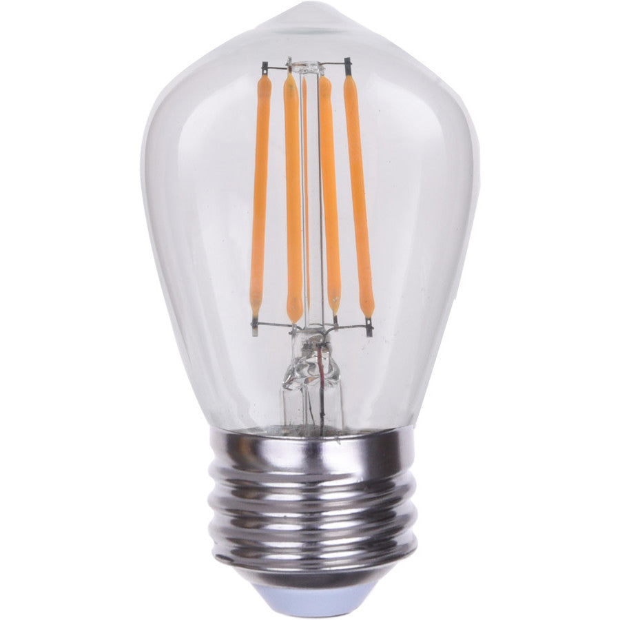 EiKO Dimmable LED Filament S14 Bulb - 4W, 300lm, 320° Beam Angle, 80CRI, Warm White 2700K, E26 Base, Energy Efficient Lighting Solution - Maple Electric Supply 