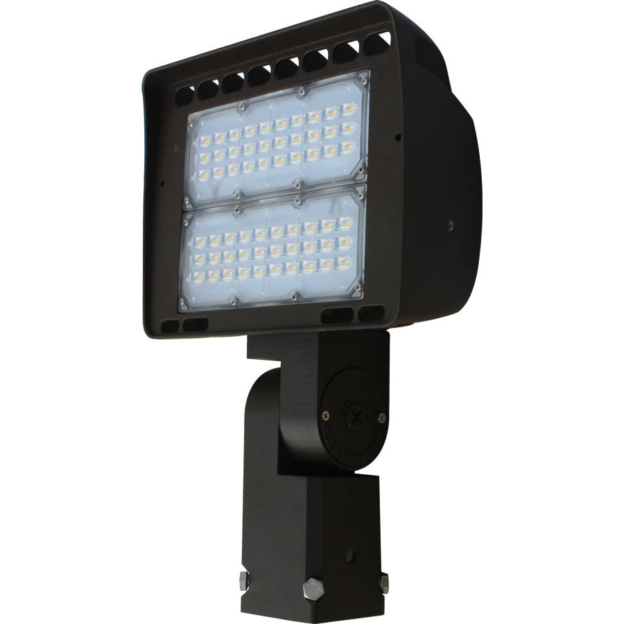 EiKO 100W Utility Flood Light - 13000LM, 130lpw, 0-10V Dim, 5000K, Slip-Fit Bronze, 277-480V for Superior Illumination - Maple Electric Supply 