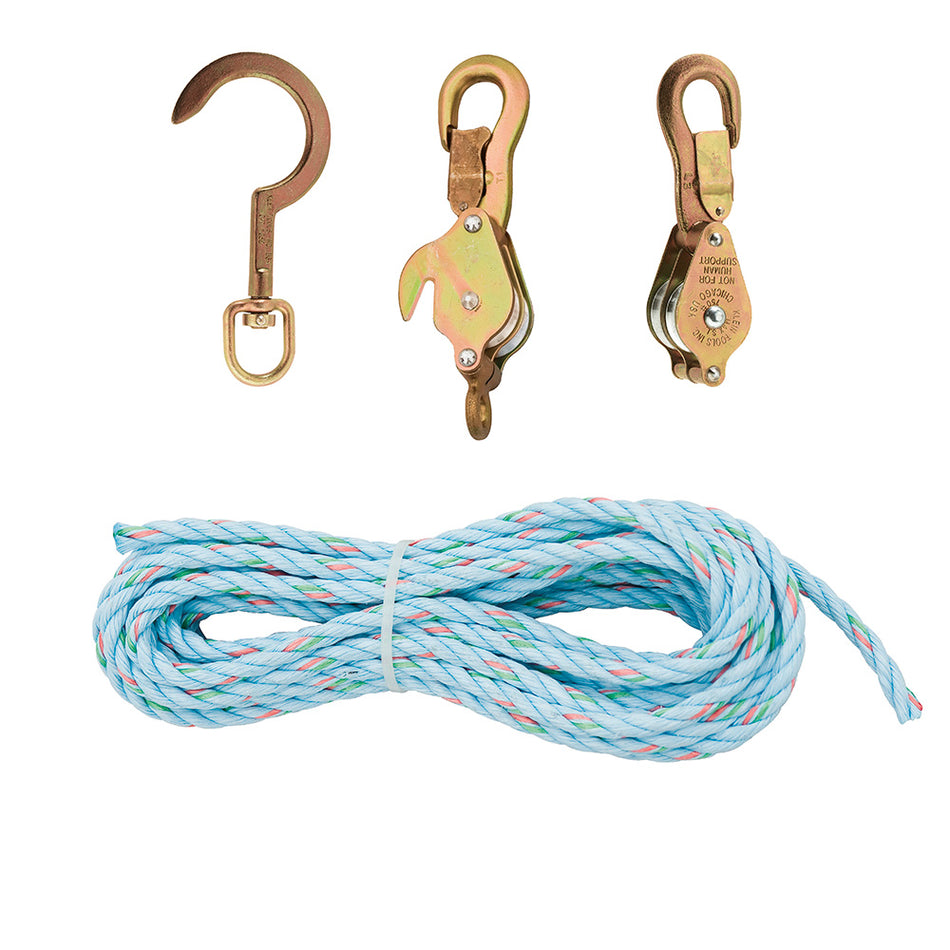 Block and Tackle with Cat. No. 268 Block, Block & Tackle with Standard Hooks, Klein Tools - Maple Electric Supply 