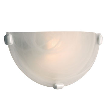 Ofelia - 208612WH White Wall Sconce with Marbled Glass, 100W Med. Base Bulb, 12"W x 6"H, Elegant and Modern Lighting Fixture, Wall Lights & Sconces, Galaxy Lighting - Maple Electric Supply 