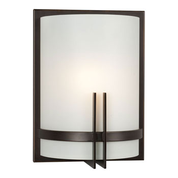 Corbett Wall Sconce - Oil Rubbed Bronze, Frosted White Glass, 9"x12", 100W, Non-Dimmable, Elegant Lighting Fixture, Wall Lights & Sconces, Galaxy Lighting - Maple Electric Supply 