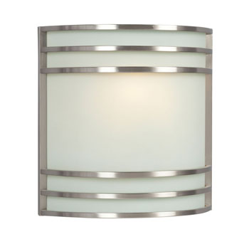 Wall Sconce 212480BN - Brushed Nickel, Satin White Glass, 100W Bulb, Med. Base, 10.75"W x 11.125"H, Wall Lights & Sconces, Galaxy Lighting - Maple Electric Supply 