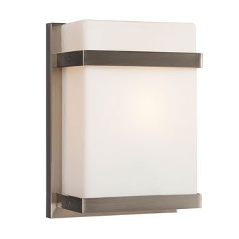 L215580BN012A1 LED Wall Sconce - Brushed Nickel Finish, Satin White Glass, 12W, 3000K, Dimmable, ENERGY STAR Certified, Wall Lights & Sconces, Galaxy Lighting - Maple Electric Supply 