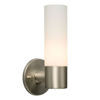 Hadley 1L Wall Sconce - Brushed Nickel, White Glass, 60W T10 Bulb, 4.5"W x 10.25"H, Medium Base - Elegant Lighting with Modern Finish, Wall Lights & Sconces, Galaxy Lighting - Maple Electric Supply 