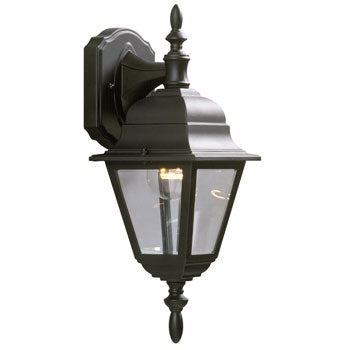 301020 BLK Outdoor Cast Aluminum Lantern - Black with Clear Beveled Glass, 100W, Med Base, Outdoor Lighting, Galaxy Lighting - Maple Electric Supply 