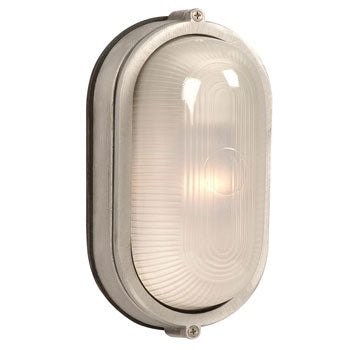 Cast Aluminum Marine Light 305114SA - Satin Aluminum Finish, Frosted Glass, 60W, Medium Base, Non-Dimmable, Outdoor Lighting, Galaxy Lighting - Maple Electric Supply 