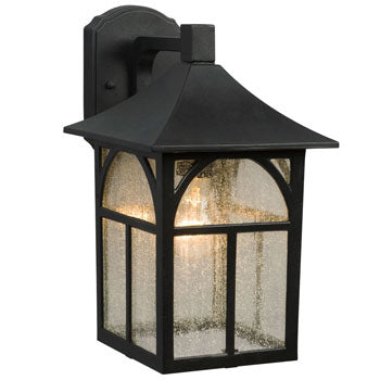 311370BK Outdoor Lantern - Black with Clear Seeded Glass, 100W, 8"W x 14.25"H x 10.125"E, Outdoor Lighting, Galaxy Lighting - Maple Electric Supply 