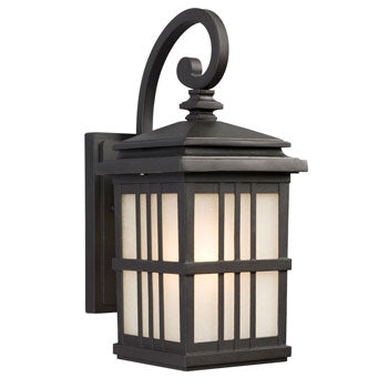 320440BK - 1-Light Black Outdoor Wall Lantern with Frosted Seeded Glass, 100W Max, Med. Base, Outdoor Lighting, Galaxy Lighting - Maple Electric Supply 