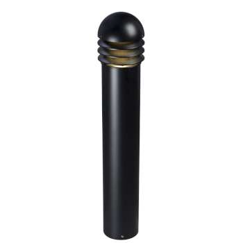 322923BK-27K 5" Bollard Med. Base Dome Top LED Light, 12W 2700K, Black Finish, Clear PC Lens, Non-Dimmable, Outdoor Lighting, Galaxy Lighting - Maple Electric Supply 