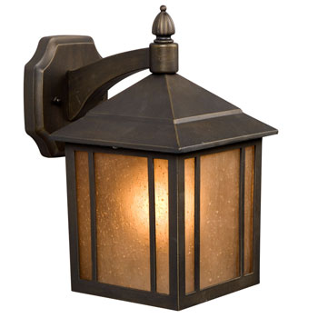 334021ORB/PA - Outdoor Cast Aluminum Lantern, Oil Rubbed Bronze, Peach Amber Linen Glass, 100W, Med. Base, Outdoor Lighting, Galaxy Lighting - Maple Electric Supply 