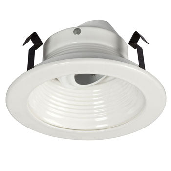 401WH 4" White Step Baffle, Low/Line Voltage, MR16/GU10 50W Bulb, Non-Dimmable, Recessed Lighting, Galaxy Lighting - Maple Electric Supply 