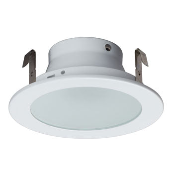 416WH 4" Low/Line Voltage Shower Trim - White with Frosted Lens, MR16/GU10 Bulb, Non-Dimmable, 35W, Recessed Lighting, Galaxy Lighting - Maple Electric Supply 