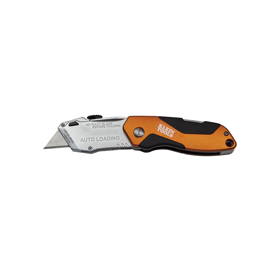 Auto-Loading Folding Utility Knife, Hardware > Tools > Cutters > Utility Knives, Klein Tools - Maple Electric Supply 