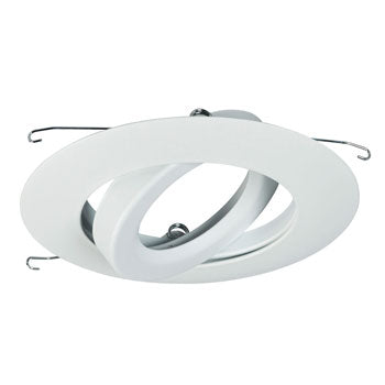 519WH 6" Line Voltage Gimbal Ring - White Finish, PAR30 75W Bulb, Non-Dimmable, 7-3/4"D x 1-1/4"H, Recessed Lighting, Galaxy Lighting - Maple Electric Supply 