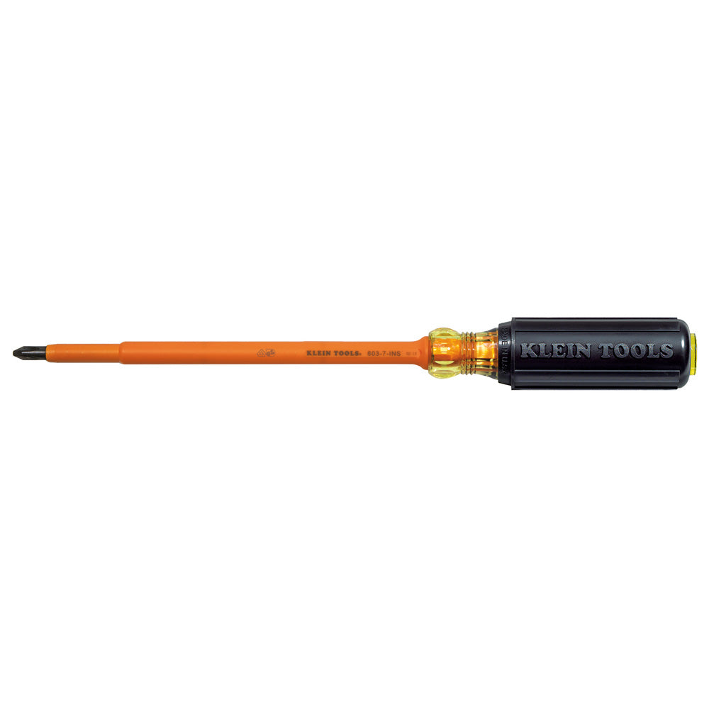 Insulated #2 Phillips Screwcdriver, 7-Inch, Insulated Phillips; Insulated Screwdrivers and Nut Drivers, Klein Tools - Maple Electric Supply 