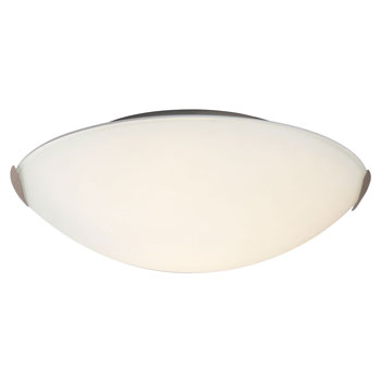 Flushmount 612413BN - Brushed Nickel, Satin White Glass, 2x60W Med. Base, 16"D x 4"H, Non-Dimmable, Ceiling Fixtures, Galaxy Lighting - Maple Electric Supply 