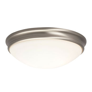 Flush Mount 613333BN - Brushed Nickel with Opal White Glass, 2x60W, Med. Base, Non-Dimmable, Ceiling Fixtures, Galaxy Lighting - Maple Electric Supply 