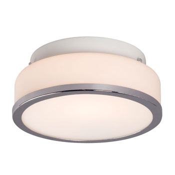 Flush Mount 613531CH - Chrome with Opal White Glass, 8"x3.25", 60W A15 Bulb, Med Base, Ceiling Fixtures, Galaxy Lighting - Maple Electric Supply 