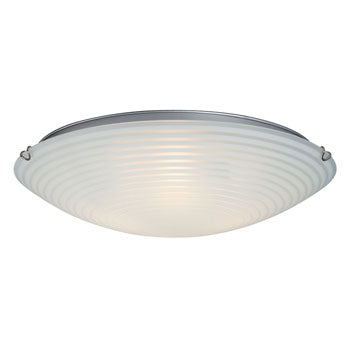 LED Flush Mount Ceiling Light L615295CH024A1 - Chrome Finish, Satin White Striped Glass, 24W, Dimmable, ENERGY STAR Qualified, Ceiling Fixtures, Galaxy Lighting - Maple Electric Supply 