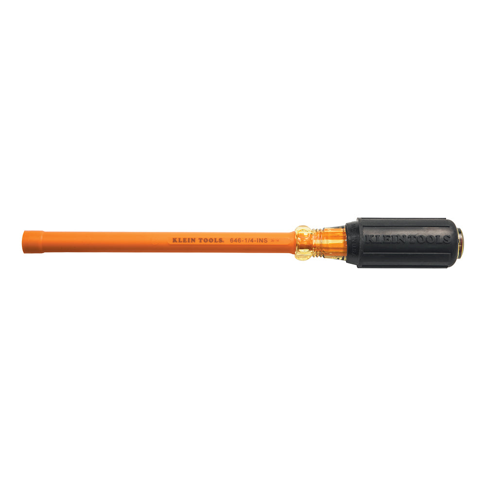 Insulated 1/4-Inch Nut Driver, 6-Inch Hollow Shaft, Insulated 6" Hollow-Shaft; Insulated Screwdrivers and Nut Drivers, Klein Tools - Maple Electric Supply 