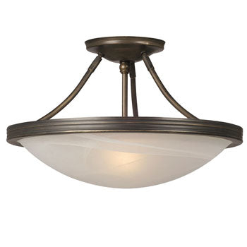 Julian Semi-Flush Mount Oil Rubbed Bronze, Marbled Glass, 3x100W, 14.75" D x 9.75" H - Elegant Lighting Fixture, Medium Base, Non-Dimmable., Ceiling Fixtures, Galaxy Lighting - Maple Electric Supply 