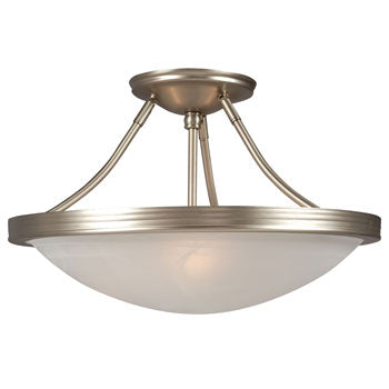 Julian Semi-Flush Mount - Pewter Finish, Marbled Glass, 3x100W Med. Base, 14.75"D, 9.75"H - Elegant Lighting Fixture for Any Room, Ceiling Fixtures, Galaxy Lighting - Maple Electric Supply 