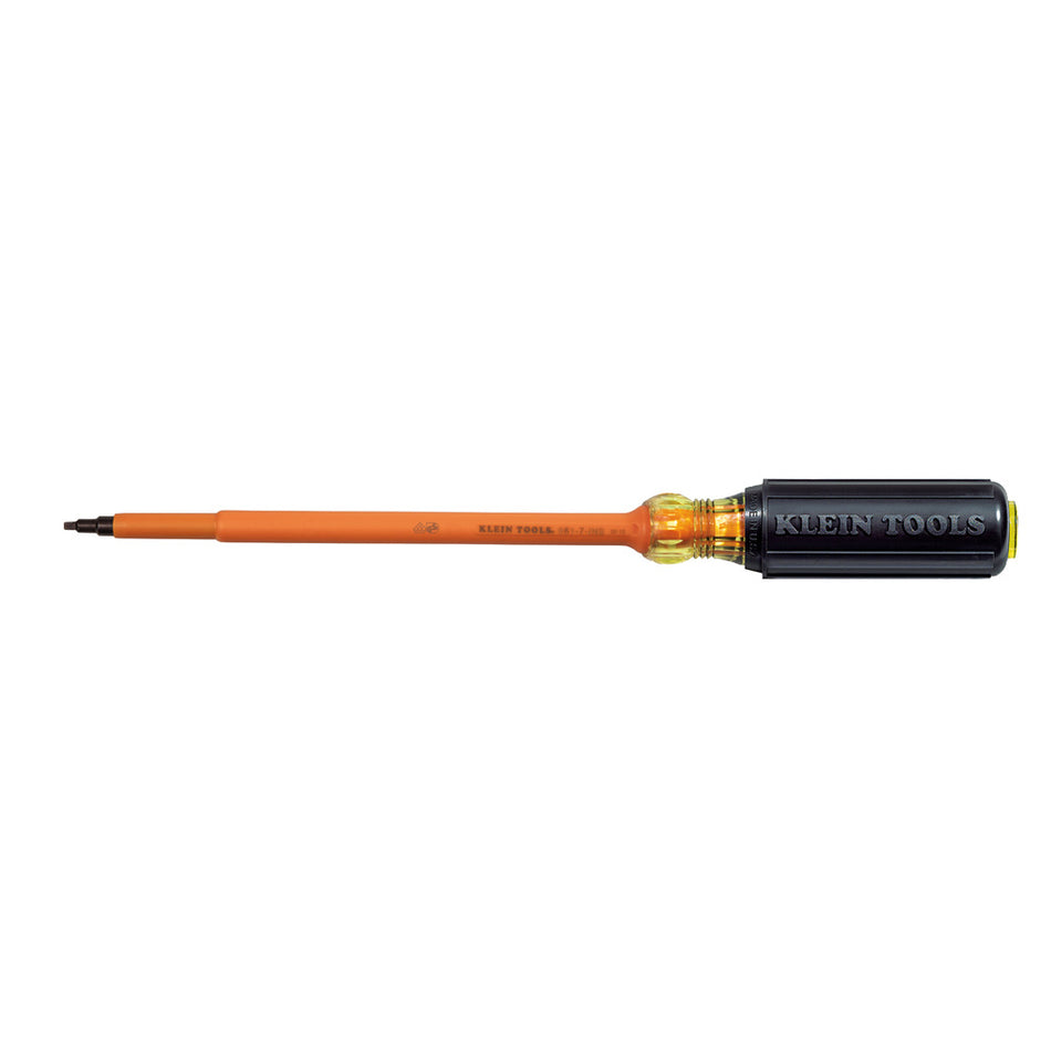 Insulated Screwdriver, #1 Square with 7-Inch Shank, Insulated Screwdrivers and Nut Drivers; Insulated Square-Recess, Klein Tools - Maple Electric Supply 